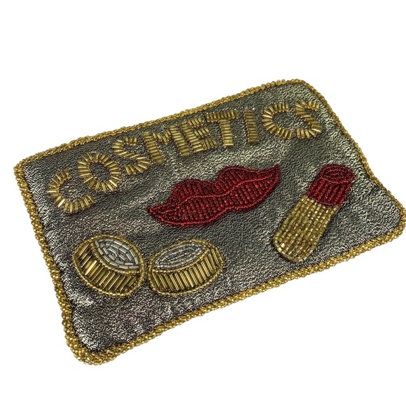 Beaded Cosmetic Makeup Bag - Picture 3 of 12